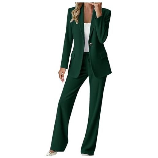 Richymfa tailleur donna due pezzi curvy elegante completo da donna slim fit business completa tinta unita giacche da abito blazer taglie forti autunno invernale