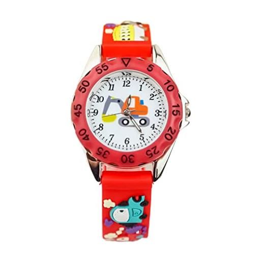 Hemobllo orologio da polso per bambini 3d in silicone, impermeabile, ideale come regalo di compleanno per bambine e ragazzi, colore: rosso, colore: rosso, 21x3x1cm. , cinghia