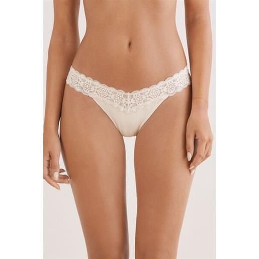 Intimissimi brasiliana stile anni '80 in pizzo e cotone naturale