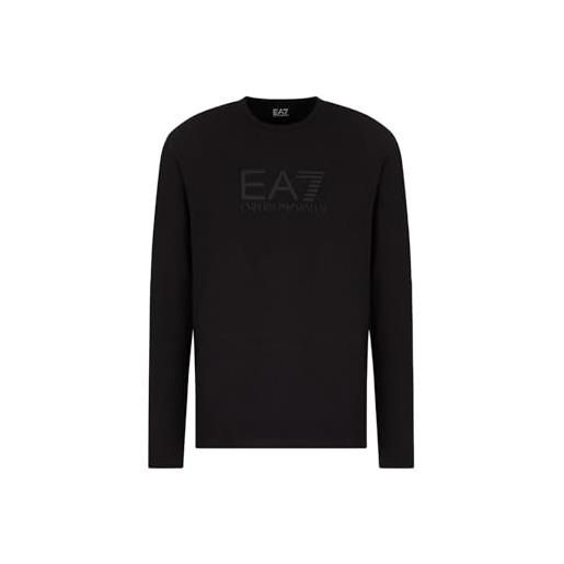 EA7 emporio armani t-shirt uomo a maniche lunghe visibility in cotone stretch 7m000227af10373 8059659236331 - nero 3xl