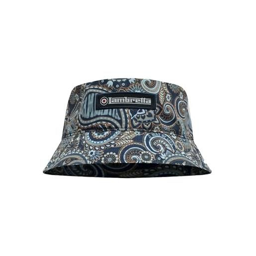 Lambretta cappello da pescatore da uomo con motivo cachemire, colore: blu navy, marina militare, taglia unica
