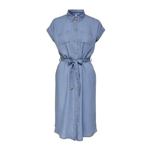 ONLY onlpema hannover ss dnm sh abito da donna qyt, blu denim medio. , s