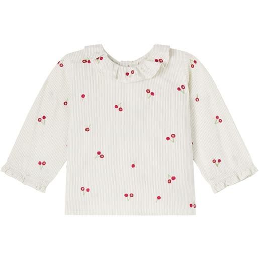 Bonpoint baby - blusa ganiti in cotone con ricamo