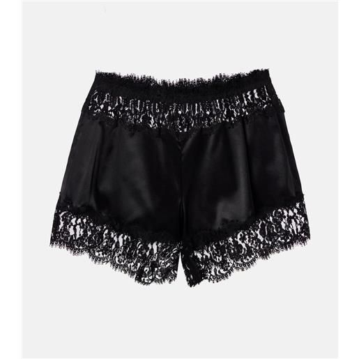 Dolce&Gabbana shorts in misto cotone e seta con pizzo