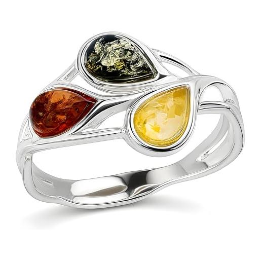 Anello Gioielli Fatto A Mano In Ambra Baltica Argento - Foto 4