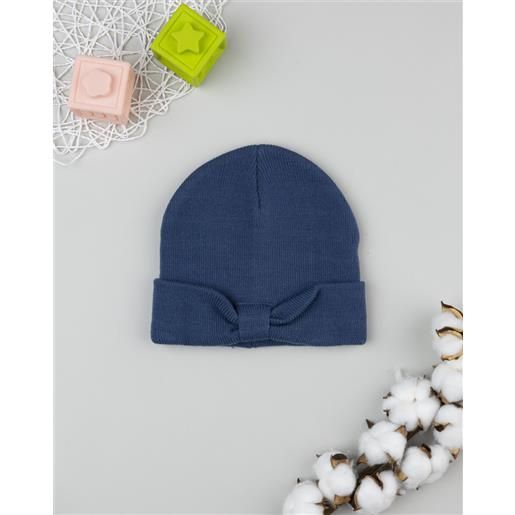 Prénatal berretto blu bambina con fiocco