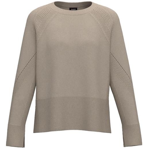 EMME MARELLA maglia giro con spacchetti mix lana