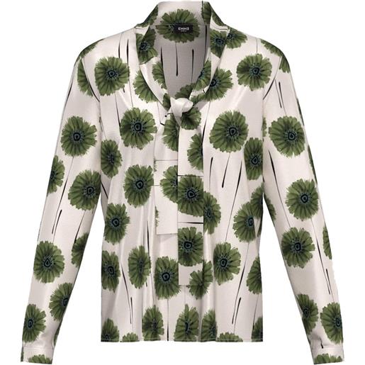 EMME MARELLA camicia con sciarpina in twill stampato donna