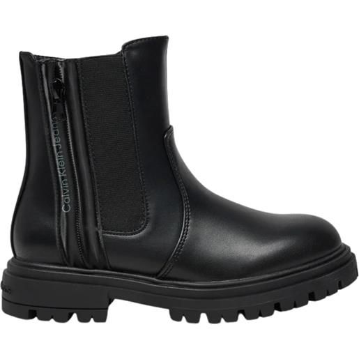 Calvin Klein stivaletti da donna chelsea boot in pelle nero v3a5-81019-1355999