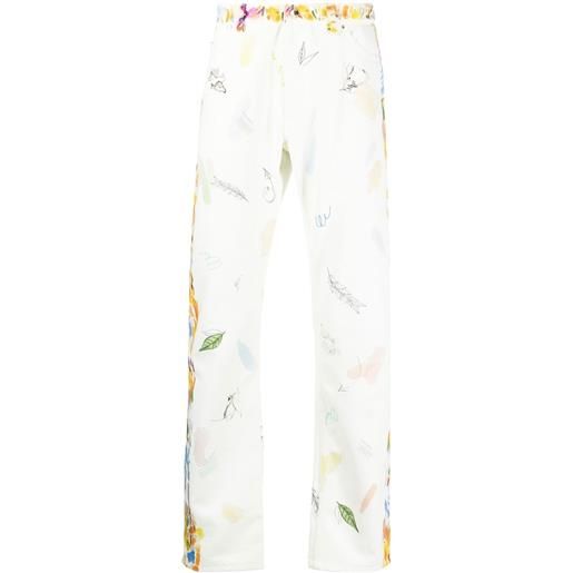 Casablanca jeans dritti con stampa - bianco