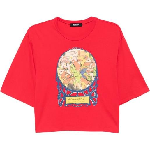 Undercover t-shirt in cotone con grafica - rosso