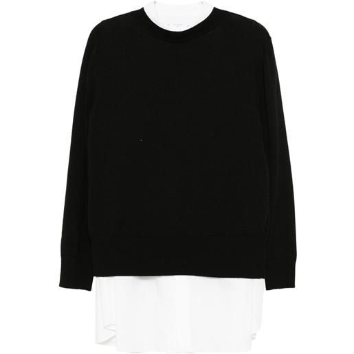 sacai chemisier con colletto classico - nero