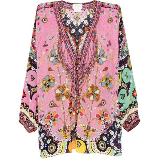 Camilla blusa patchwork panorama - rosa