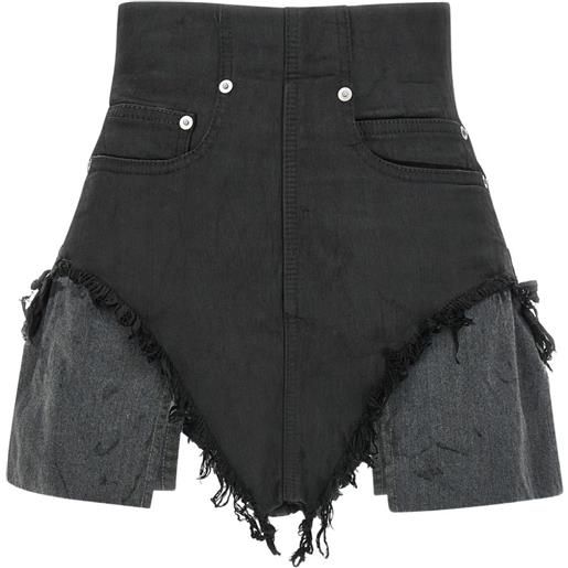 Rick Owens DRKSHDW shorts con bordi sfrangiati - nero