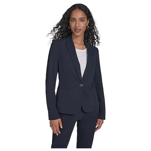 Tommy Hilfiger blazer donna tommy twill con bottone, midnight scuro, 40