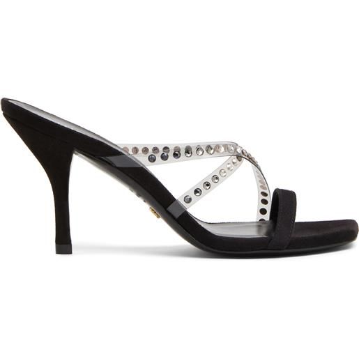 Stuart Weitzman strapeze crystal 85 slide black