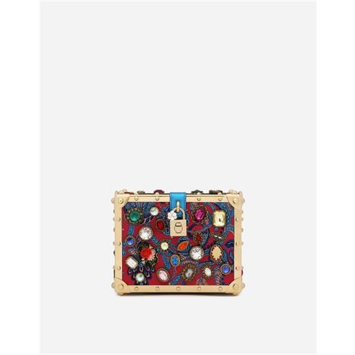 Dolce & Gabbana borsa dolce box in tessuto jacquard con ricami