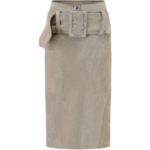 OUDE WAAG gonna midi con cintura - toni neutri