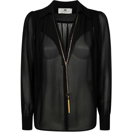 Elisabetta Franchi camicia georgette - nero