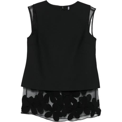 Liviana Conti blusa smanicata con applicazione - nero