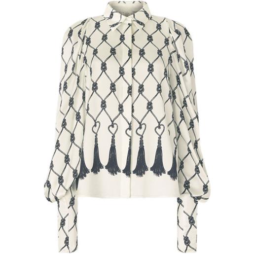 Genny blusa con stampa - bianco
