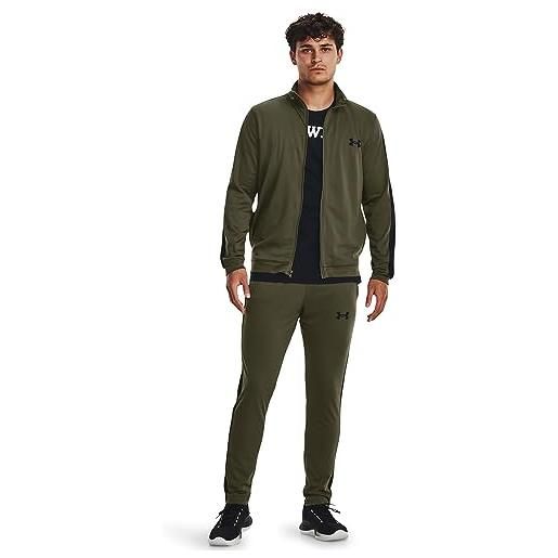 Under Armour ua knit track suit, tuta da allenamento uomo, marine od green, 3xl