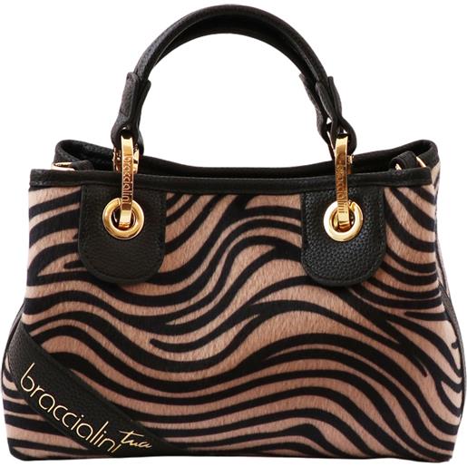 Braccialini borsa a mano tigrata beth animalier - multicolore
