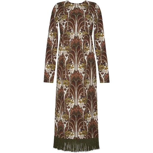 Cara Cara abito midi con frange - marrone