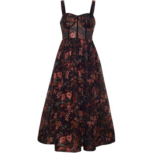 Cara Cara chemisier midi a fiori - nero