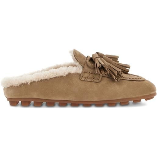 Hogan slippers in pelle scamosciata - toni neutri