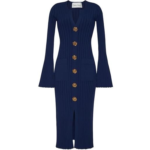 Cara Cara abito midi con maniche a campana - blu