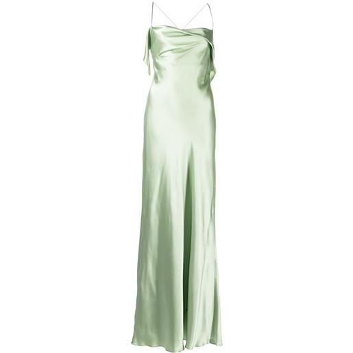 Michelle Mason abito da sera con scollo a cappuccio - verde