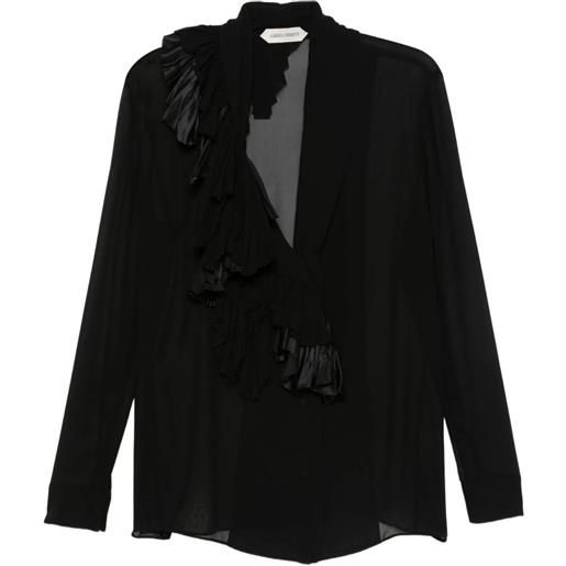 Alberta Ferretti blusa a maniche lunghe con ruches - nero
