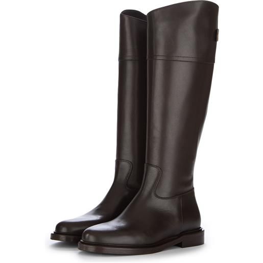 OFFICINE BRONX | stivali zip vitello marrone