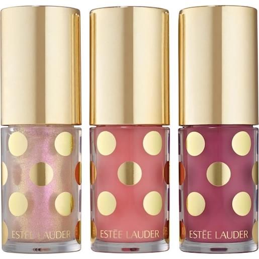 Estée Lauder estee-lauder trucco trucco-labbra. Sheer wonders lip oils 1x lip oil cheer 4,5 ml + 1x lip oil celebrate 4,5 ml + 1x lip oil holiday muse 1 stk. (105,95 € / 1 pz. )
