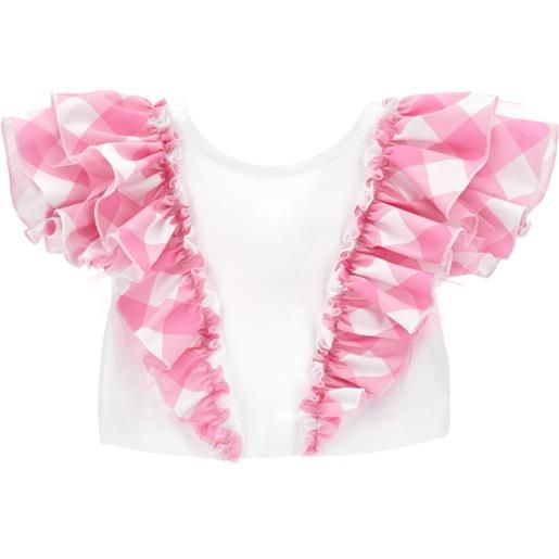 Monnalisa t-shirt con rouche vichy