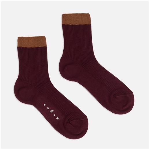 Hogan donna calze, bordeaux (taglia unica)