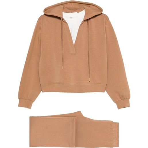 TWINSET tuta sportiva con cappuccio - marrone