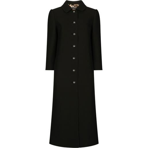 Dolce & Gabbana cappotto monopetto con bottone logo - nero