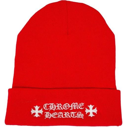 Chrome Hearts berretto con logo ricamato - rosso