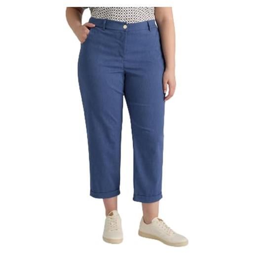 FIORELLA RUBINO: pantaloni dritti con tasche all'americana curvy size blu stagione primavera estate 2025. 