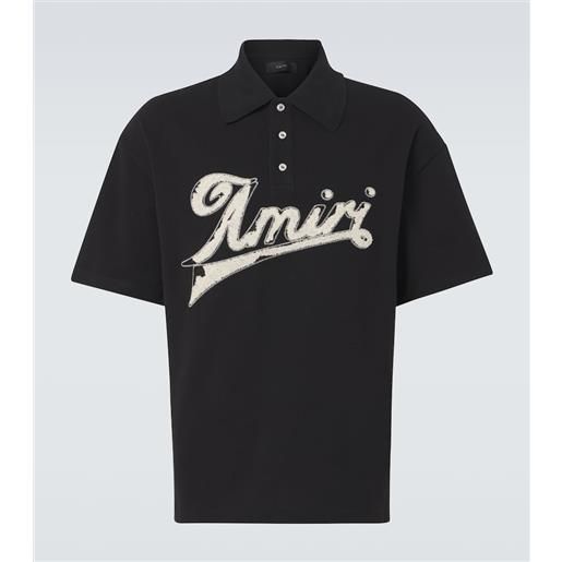 Amiri polo in cotone piquã© con logo
