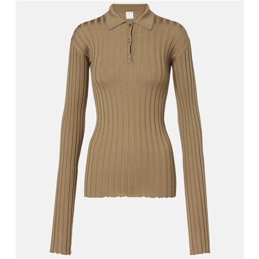 Calvin Klein Collection polo in maglia di lana a coste