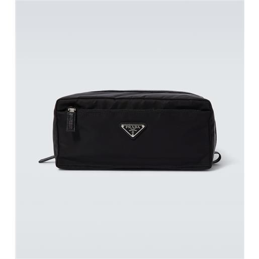 Prada beauty case in re-nylon con pelle