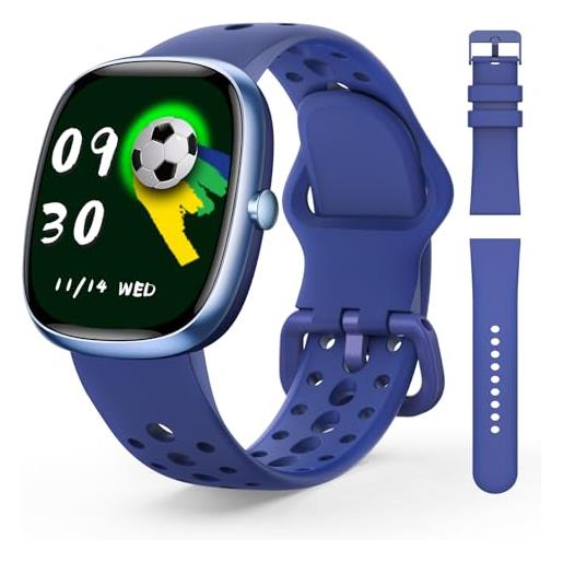 JoJoego fitness tracker smartwatch bambini, orologio smartwatch bambino con 100+ modalità sportive, contapassi, frequenza cardiaca, monitor del sonno, impermeabile ip68, regalo per ado 5-16, blu