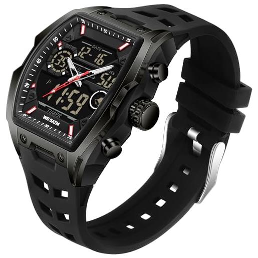 Orologio Digitale Con Moschettone – Luminoso, Impermeabile, Perfetto Per Medici, Infermieri, Escursionisti E Operai, Nero