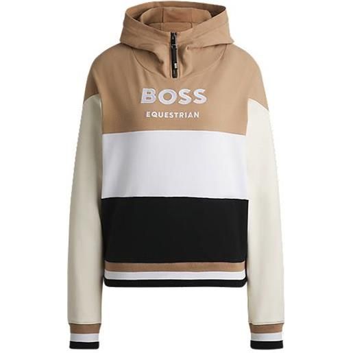BOSS felpa con cappuccio da equitazione in cotone elasticizzato italiano, a disegni