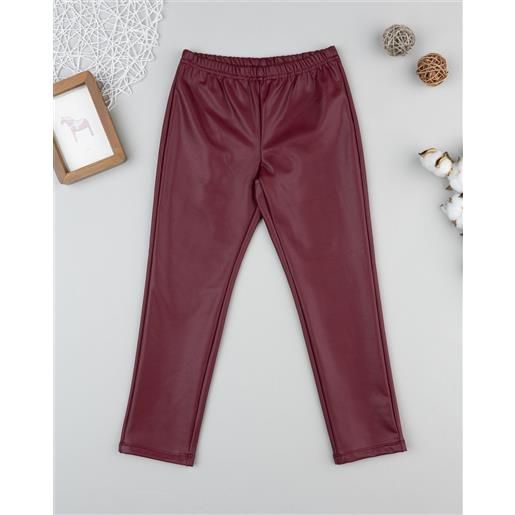 Prénatal legging finta pelle bordeaux bambina