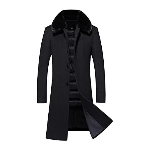 PRIJOUHE Cappotto Di Lana Uomo - Soprabito Invernale Slim Medio