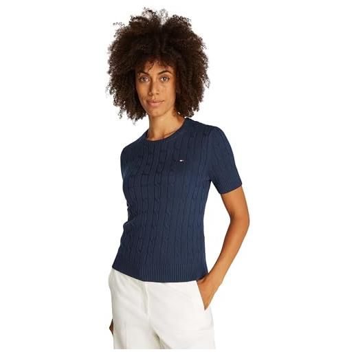 Tommy Hilfiger pullover donna pullover in maglia, blu (dark night navy), l